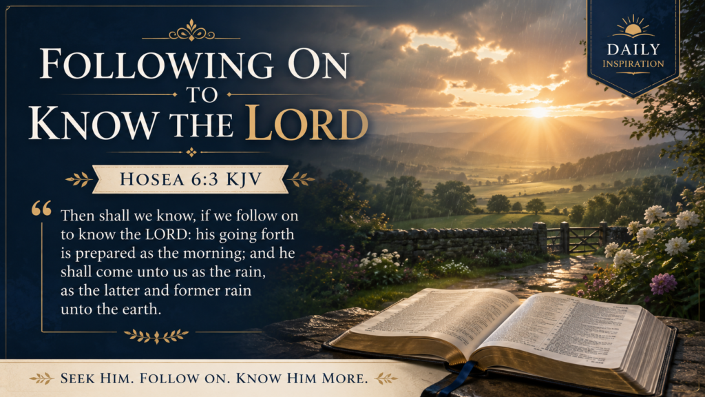 Daily Inspiration: Following On To Know The Lord