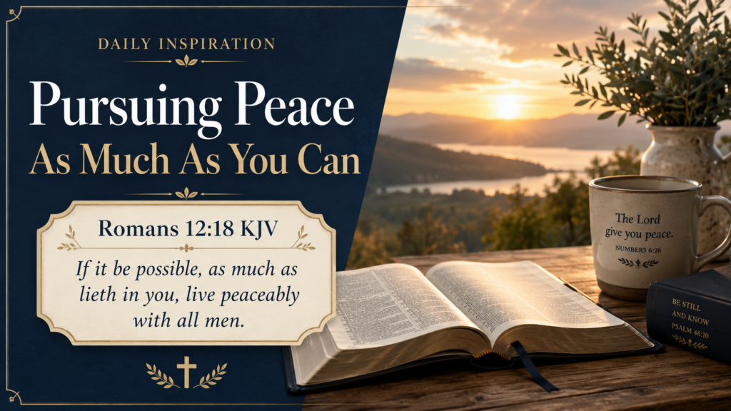 Daily Inspiration: Pursuing Peace As Much As You Can