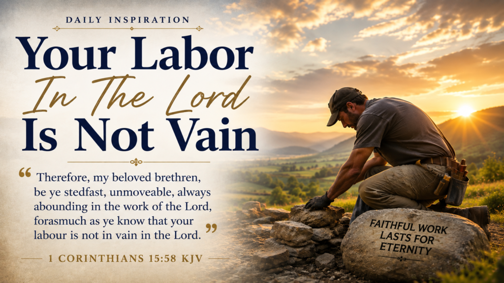 Daily Inspiration: Your Labor In The Lord Is Not Vain
